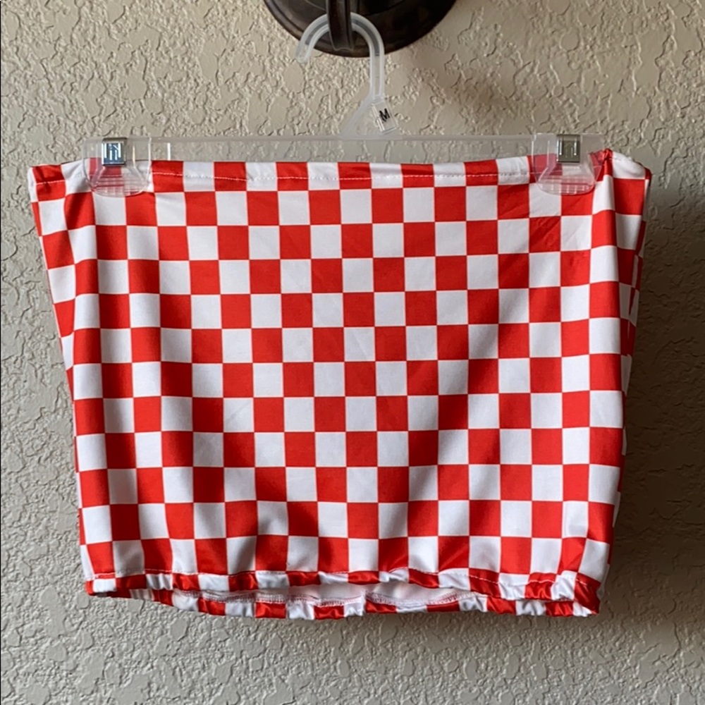 shein checkered tube top